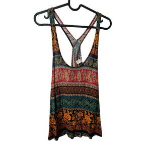 Forever 21 Multicolor Print Open Back Tank S